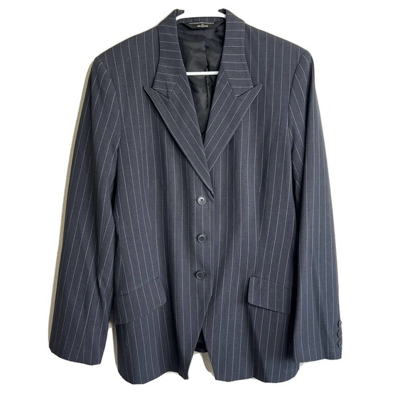 Norma Kamali Women's Gray Polyester Single Breasted Long Sleeve Blazer Size 16 - Picture 1 of 7